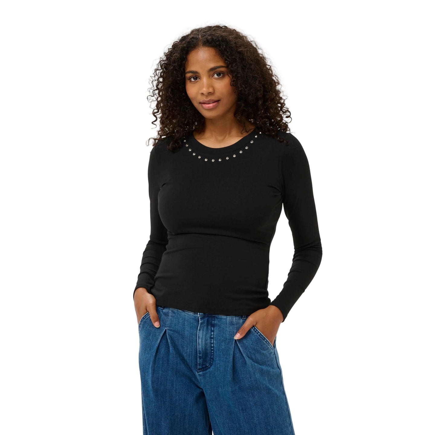 Kaffe Womens KAmarty T-Shirt Black Deep
