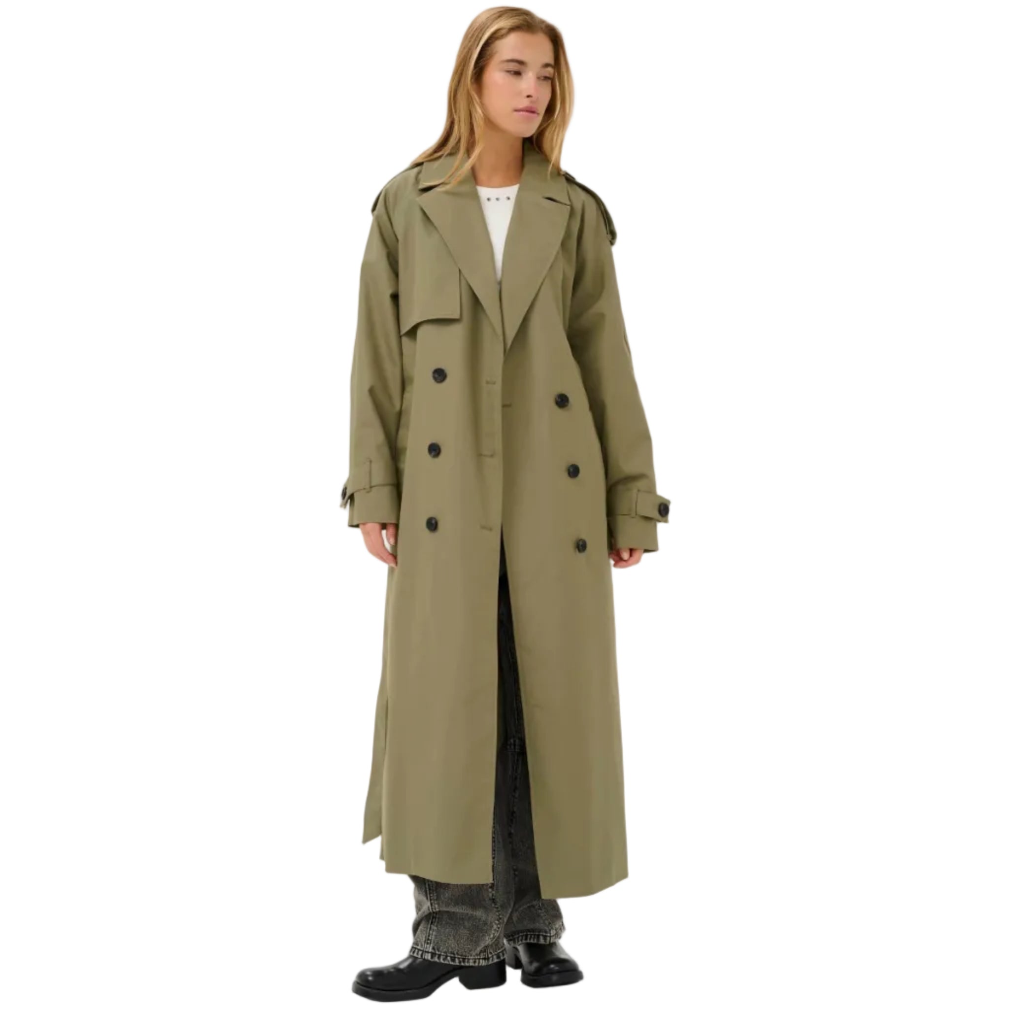 Kaffe Womens KAvalentina Trench Coat Dusky Green