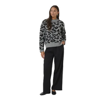 Kaffe Womens Jumper Sandra Black Leopard