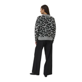 Kaffe Womens Jumper Sandra Black Leopard