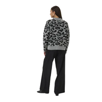 Kaffe Womens Jumper Sandra Black Leopard