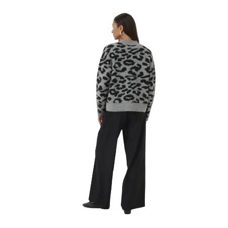 Kaffe Womens Jumper Sandra Black Leopard