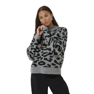 Kaffe Womens Jumper Sandra Black Leopard