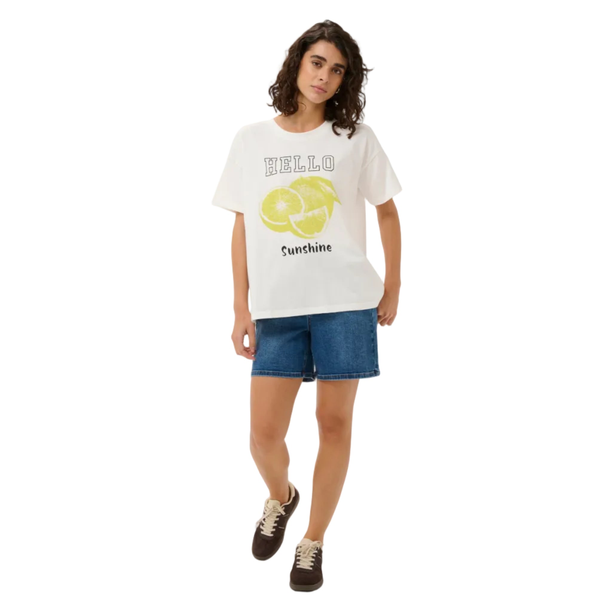 Kaffe Womens KAchelsea T-Shirt Chalk