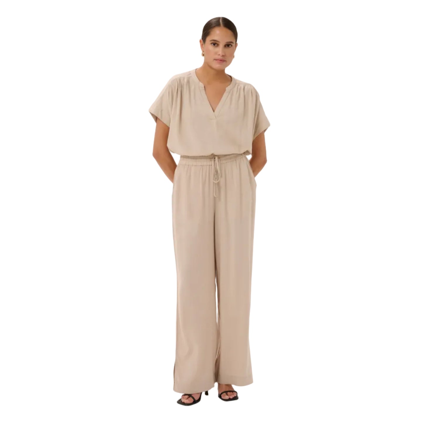 Kaffe Womens Milia Wide Pant Feather Grey