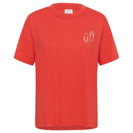 Kaffe Womens T-Shirt Annemette Poppy Red