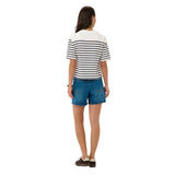 Kaffe Womens KAnolia T-Shirt Chalk/Midnight Marine Stripe