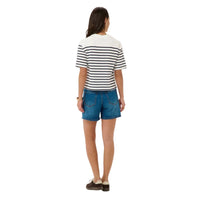 Kaffe Womens KAnolia T-Shirt Chalk/Midnight Marine Stripe