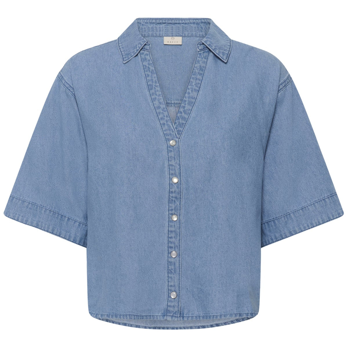 Kaffe Womens Shirt Jade Denim Medium Blue Chambray