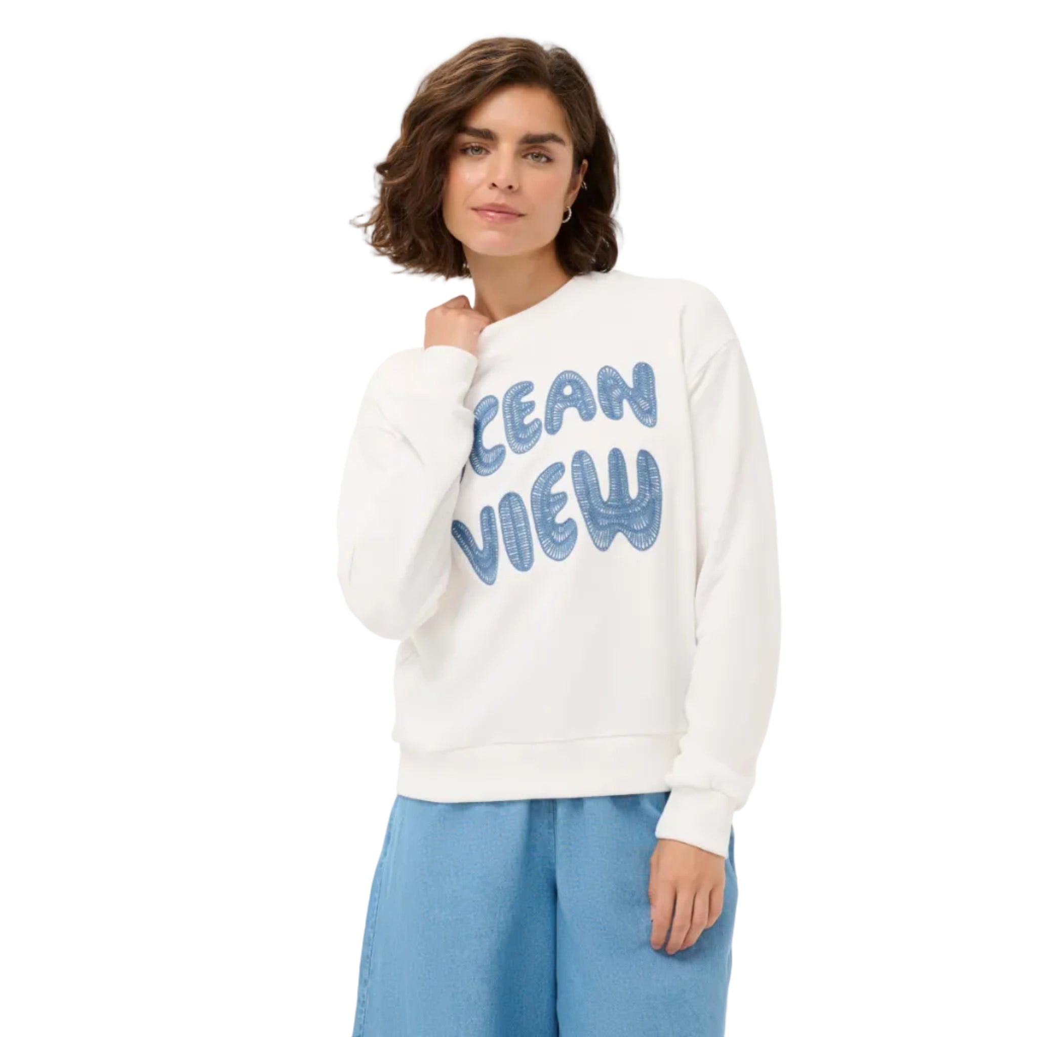 Kaffe Womens KAlili Sweatshirt Chalk