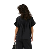 Kaffe Womens Shirt KAverdina Flounce Black Deep