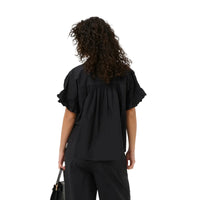 Kaffe Womens Shirt KAverdina Flounce Black Deep