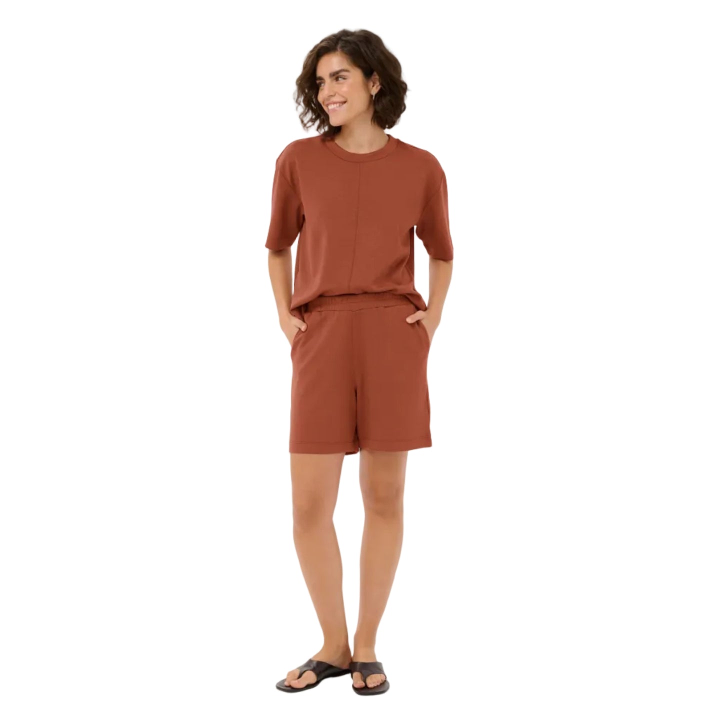 Kaffe Womens KAannie Jersey Shorts Henna