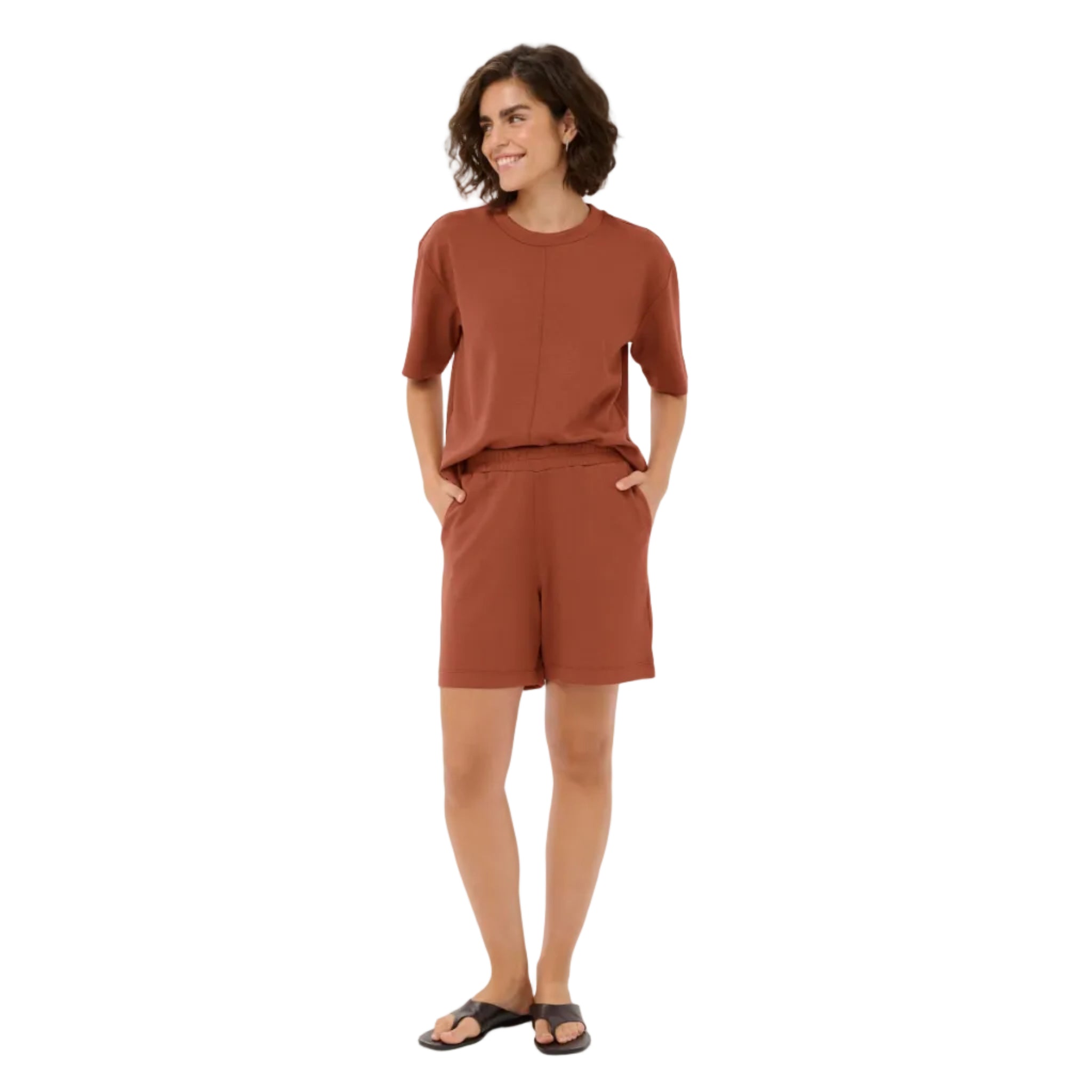 Kaffe Womens KAannie Jersey Shorts Henna