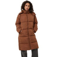 Kaffe Womens Long Padded Coat KAnikalui Friar Brown