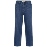 Kaffe Womens Jeans Brook HW Cropped Medium Blue Denim