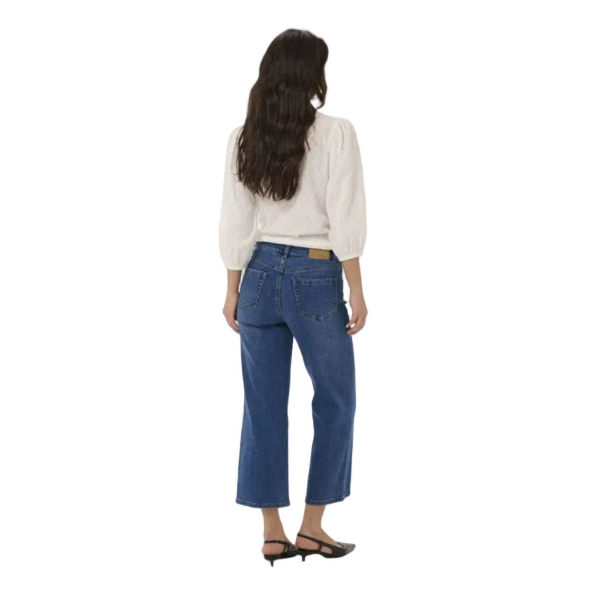 Kaffe Womens Jean Brook HW Cropped Medium Blue Denim
