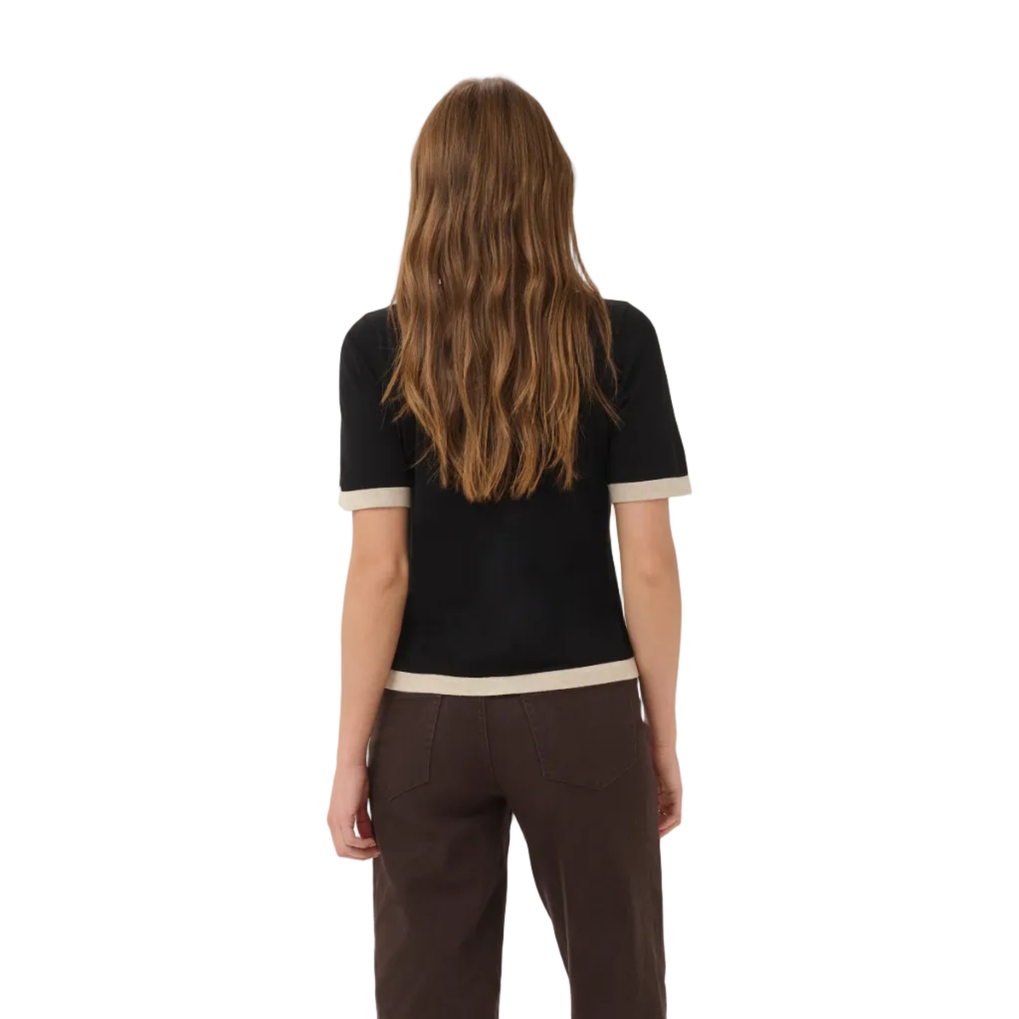 Kaffe Womens KAlizza Contrast Cardigan Black Deep