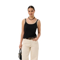 Kaffe Womens KAlizza Contrast Knit Top Black Deep