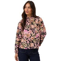 Kaffe Womens Blouse Patrice Pink Flower Print
