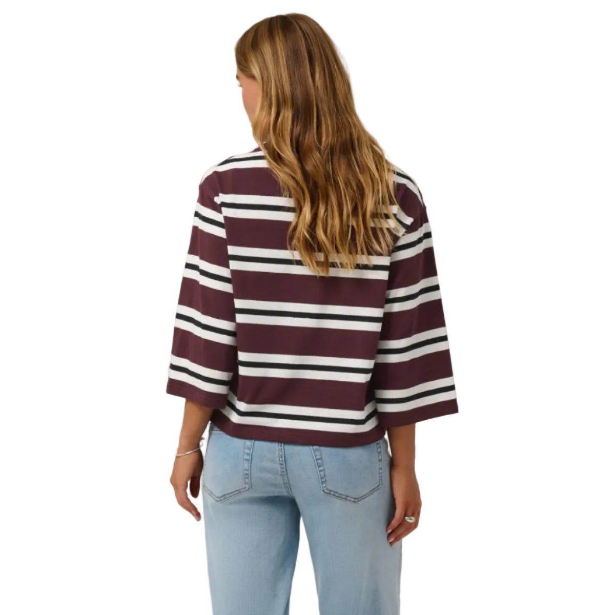 Kaffe Winny women's t-shirt in fudge, chalk and black