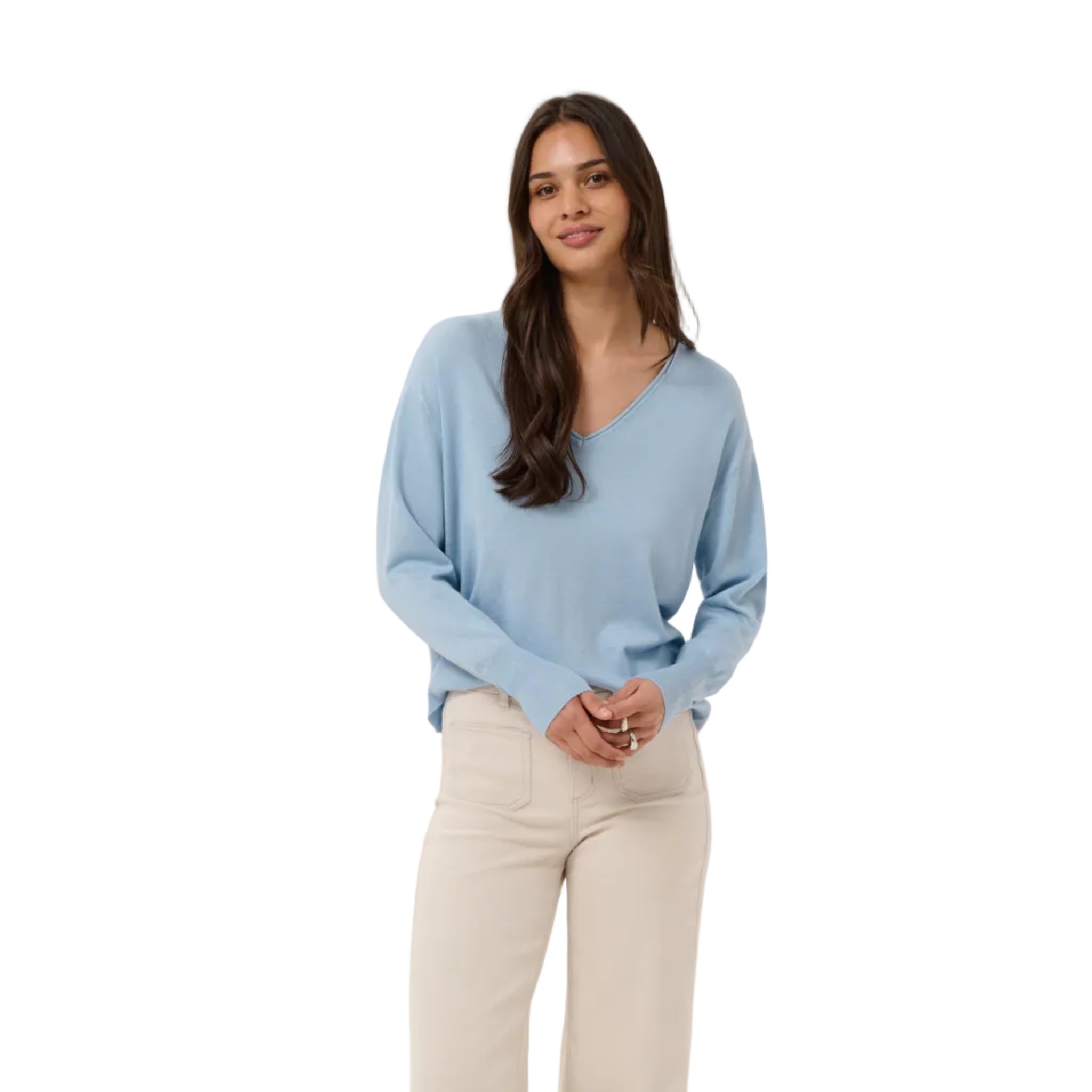 Kaffe Womens KAlizza Mai Pullover Blue Fog
