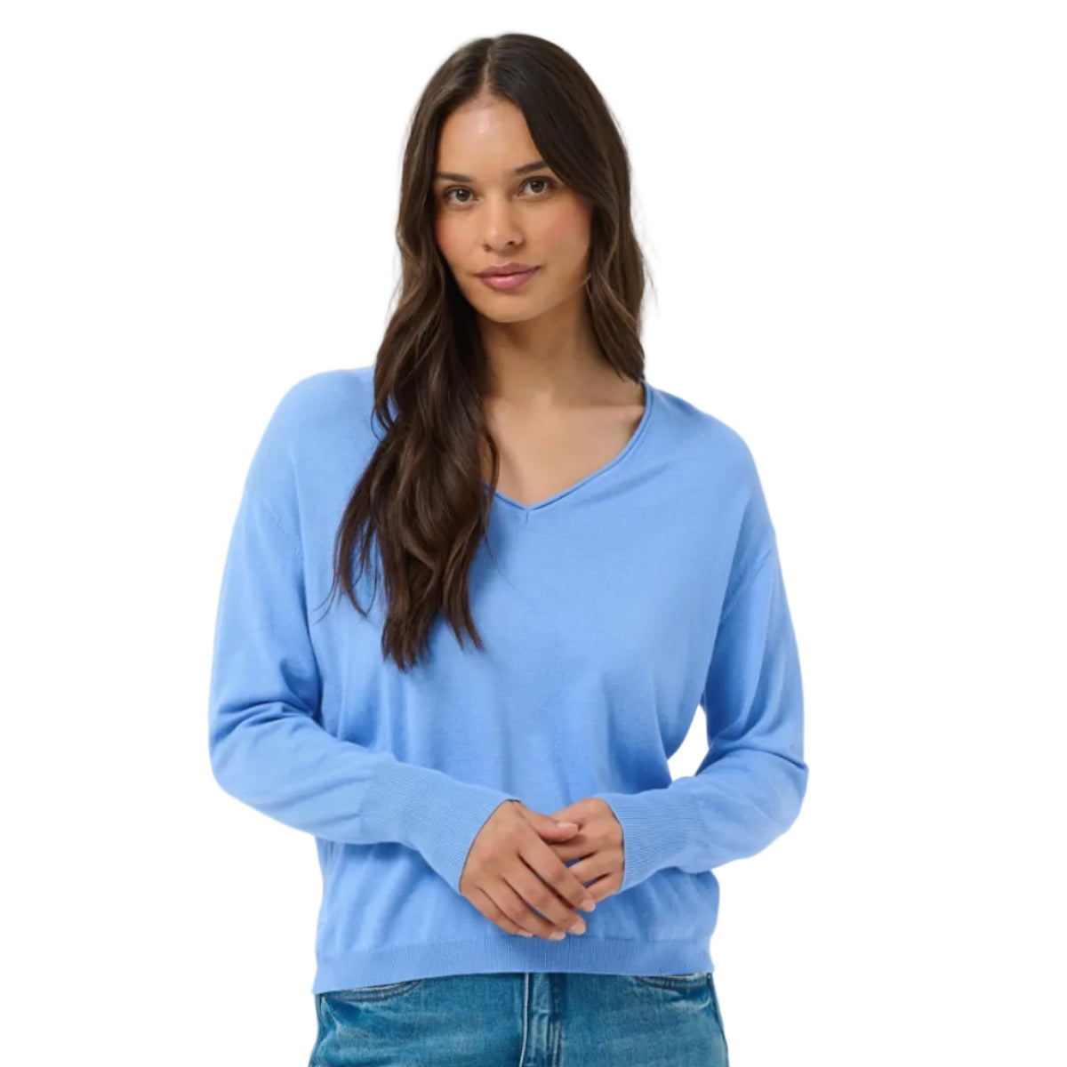 Kaffe women's blue fog knitted pullover