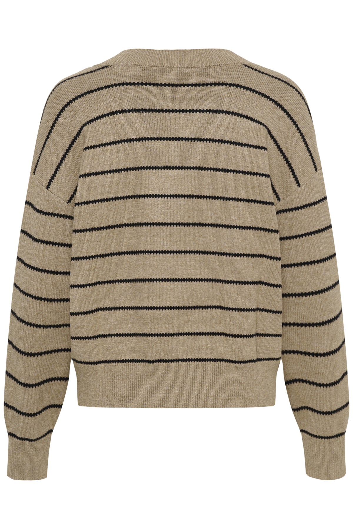 Kaffe Womens Jumper KAAriana Desert Taupe Melange/Black Stripe