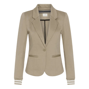 Kaffe Womens Blazer Kinnie Desert Taupe/Chalk Stripe