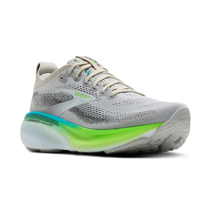 Brooks Mens Trainer Adrenaline GTS 25 Oyster/Green Gecko/Blue