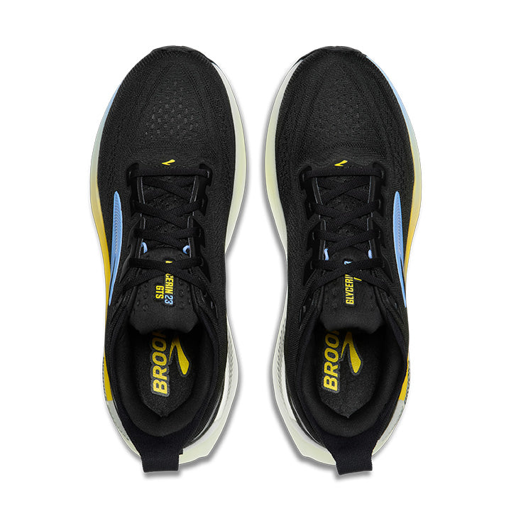 Brooks men's black and yellow mesh trainer