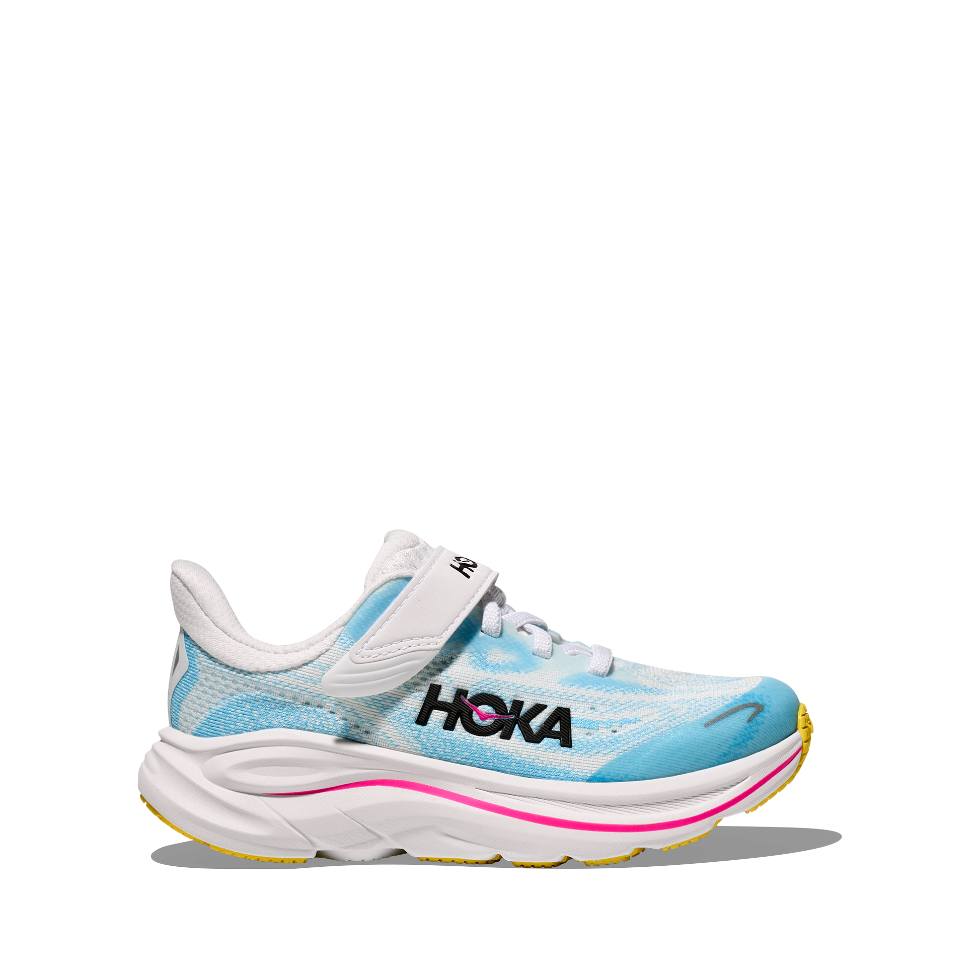 Hoka kids' blue trainer with velcro