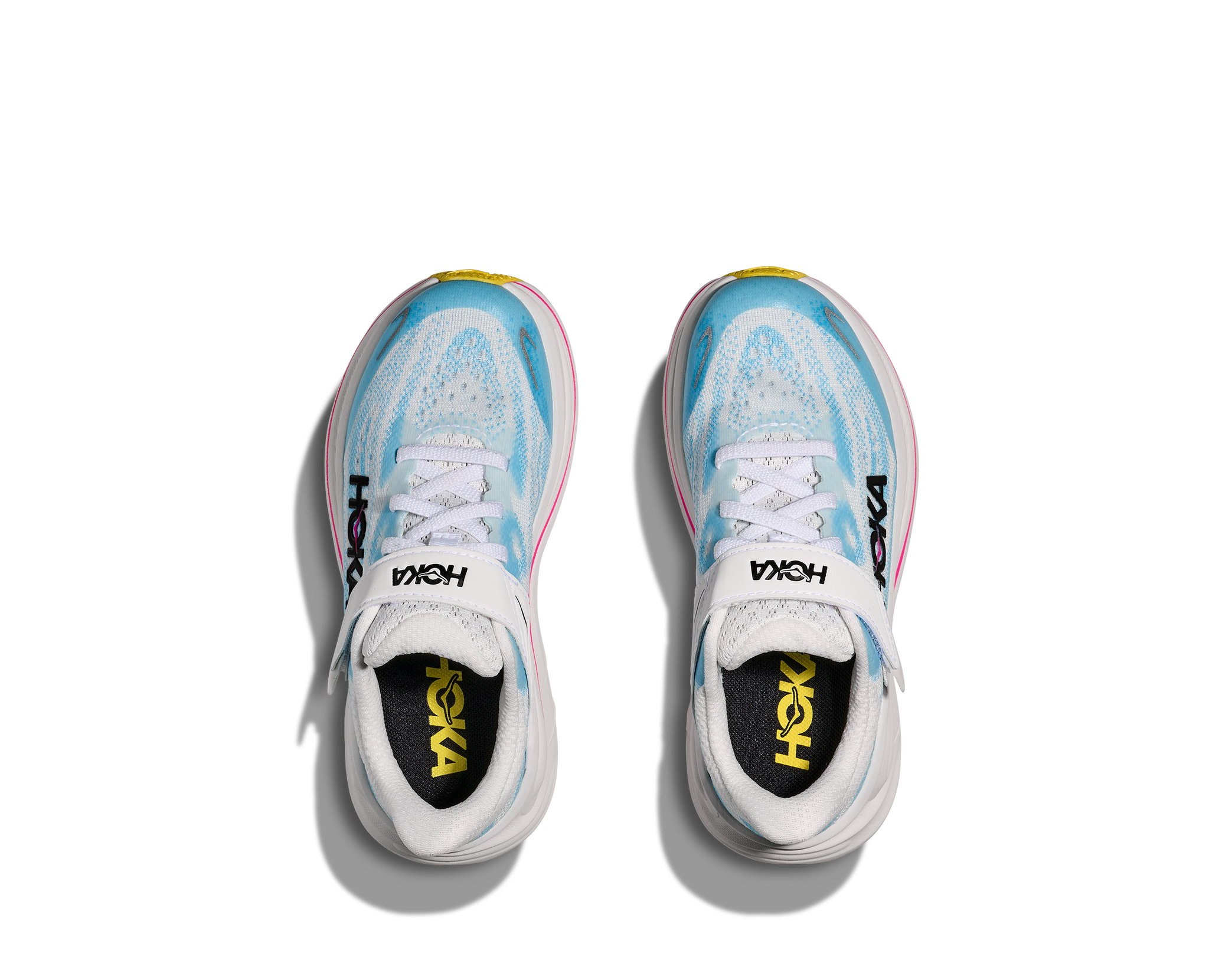 Hoka kids' blue trainer with velcro