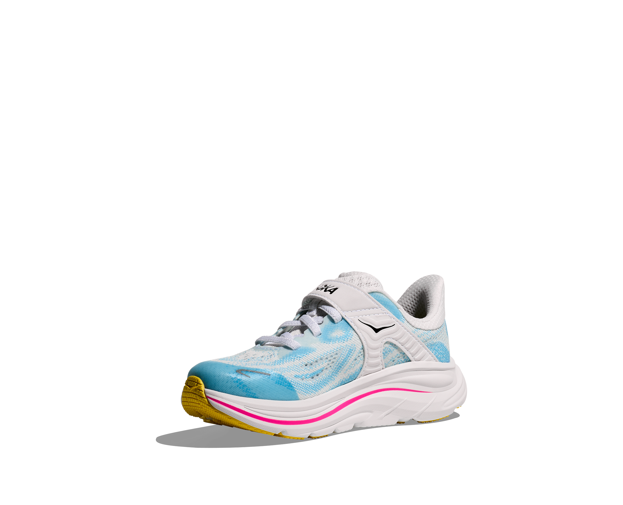 Hoka kids' blue trainer with velcro