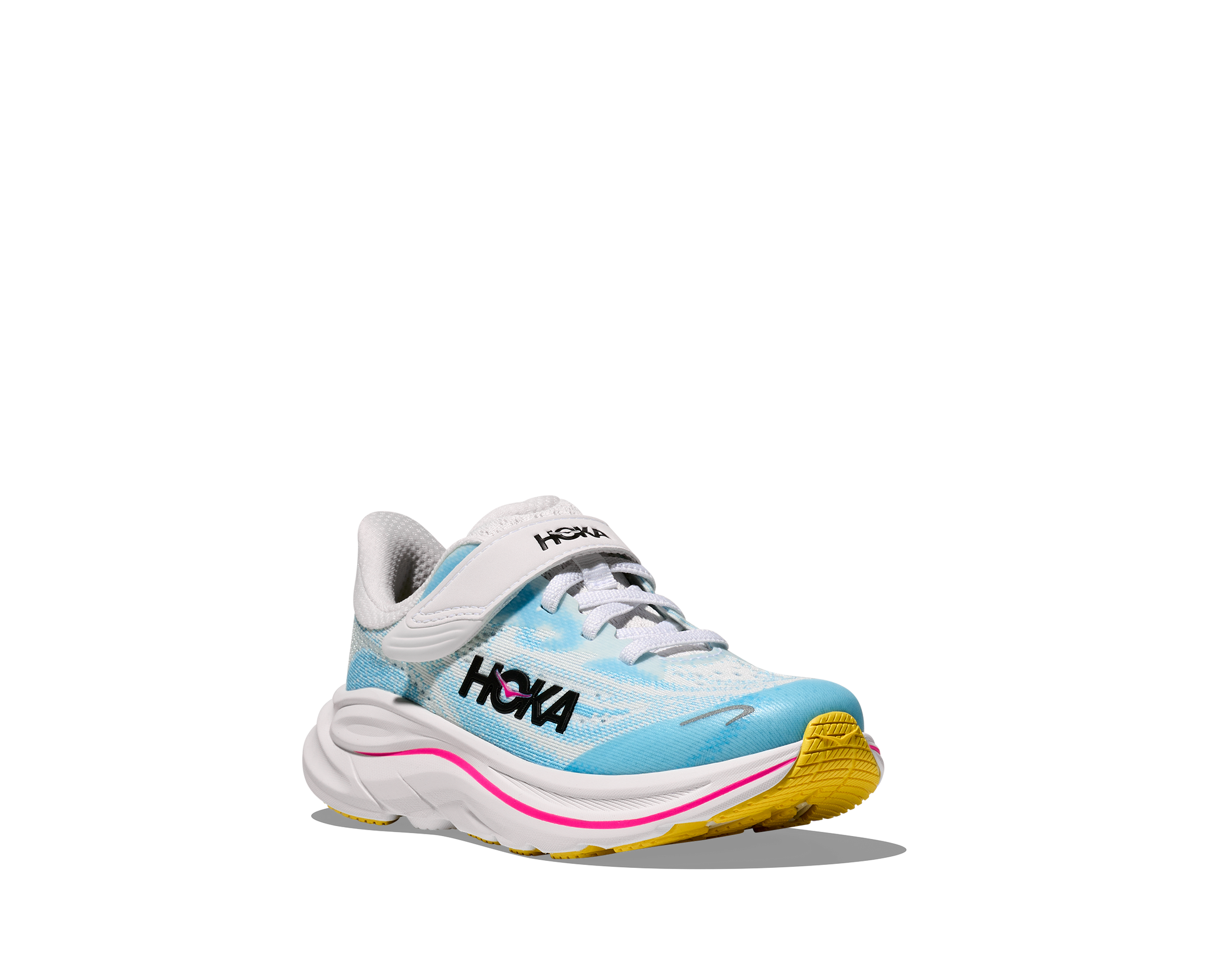 Hoka kids' blue trainer with velcro