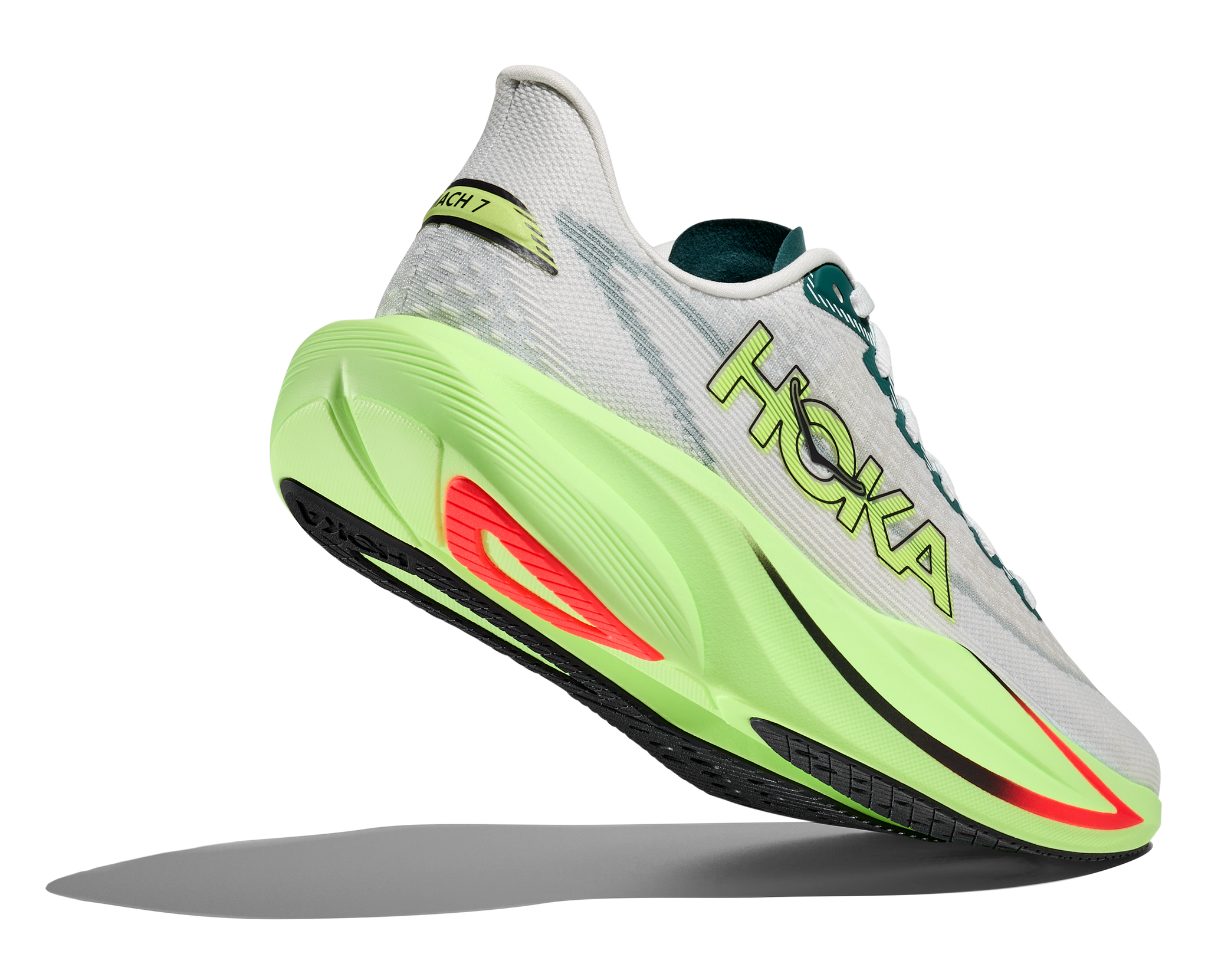 Hoka Mens Trainer Mach 7 Frost/Neon Yuzu