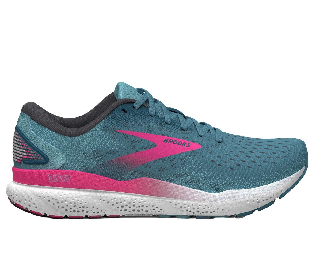 Brooks Womens Trainer Ghost 16 Blue Pink Moroccan Blue Donaghys