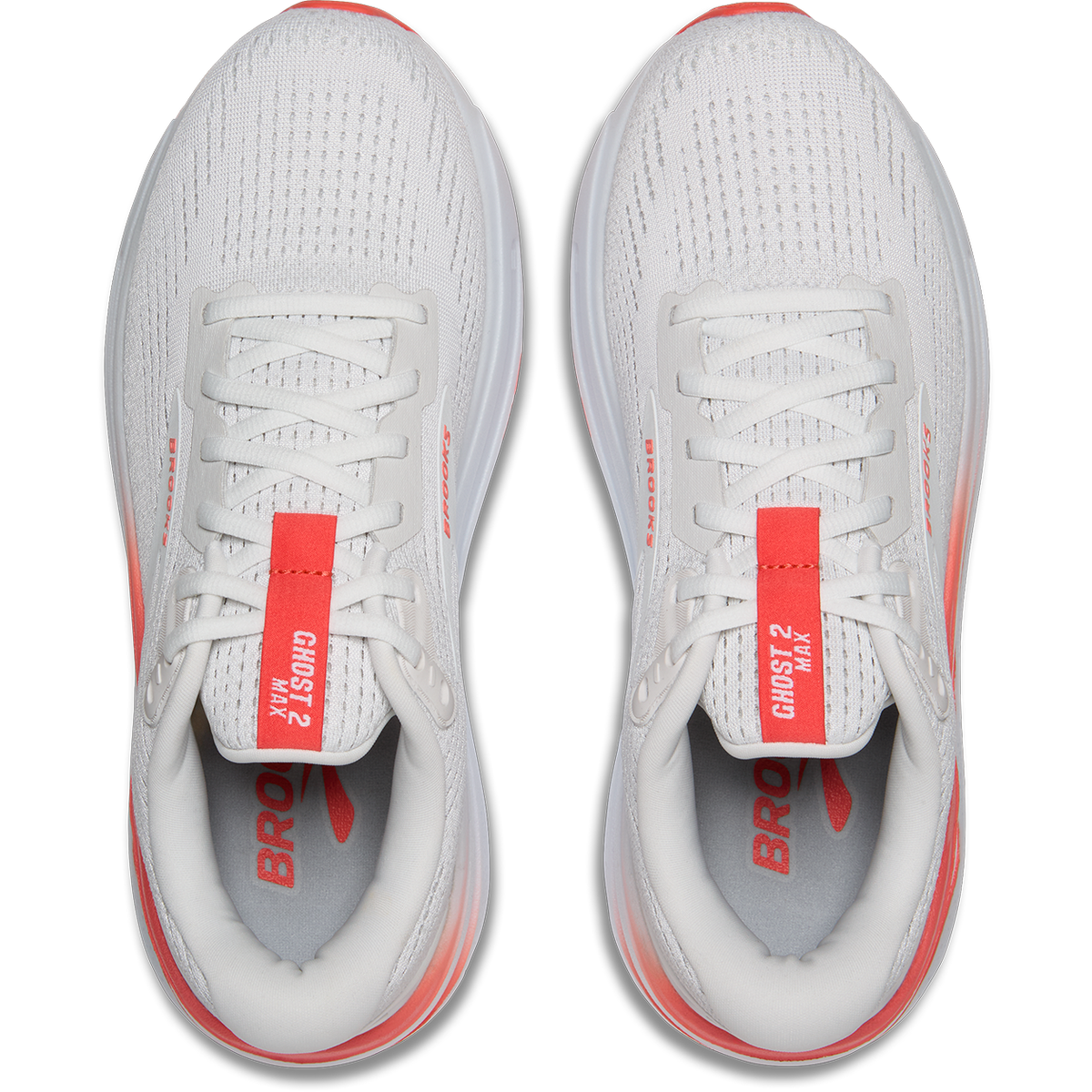 Brooks Womens Trainer Ghost Max 2 White/Hot Coral