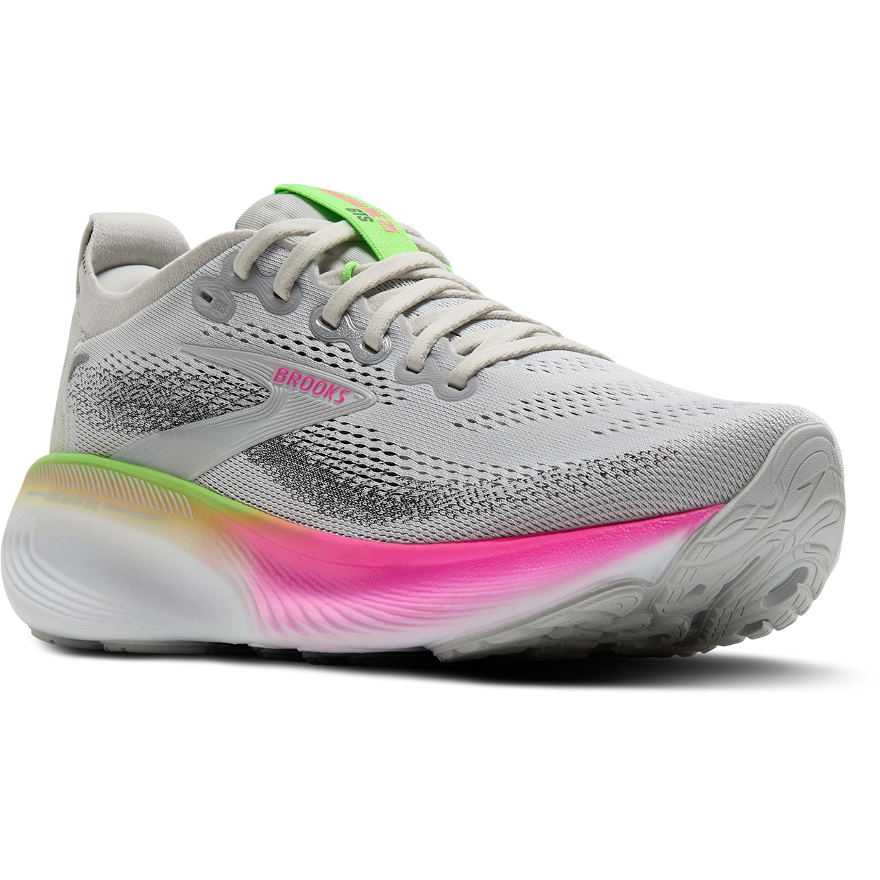 Brooks Womens Trainer Adrenaline GTS 25 Oyster/Pink/Green