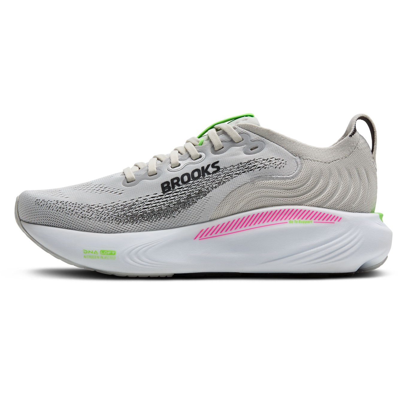 Brooks Womens Trainer Adrenaline GTS 25 Wide Oyster/Pink/Green
