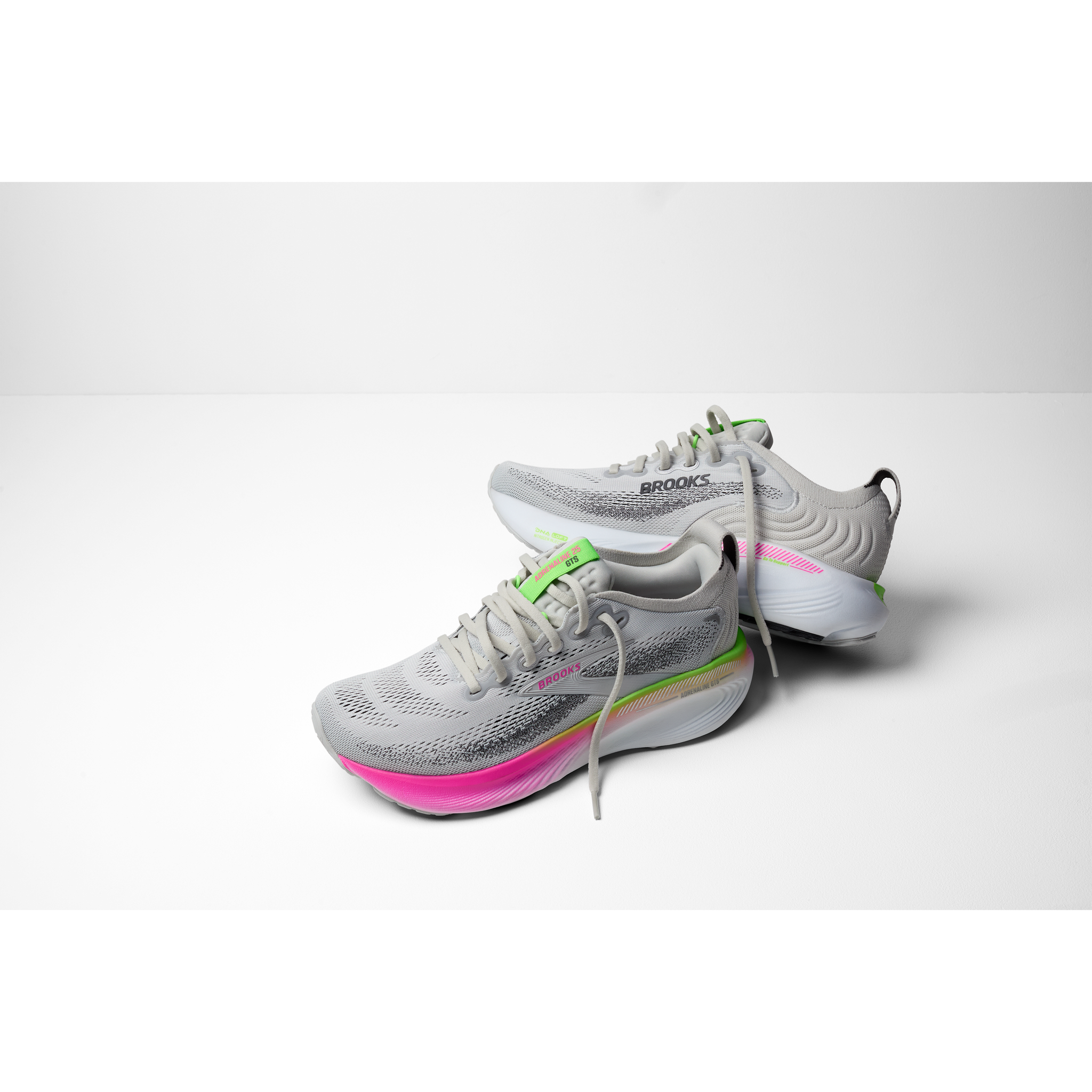 Brooks Womens Trainer Adrenaline GTS 25 Oyster/Pink/Green