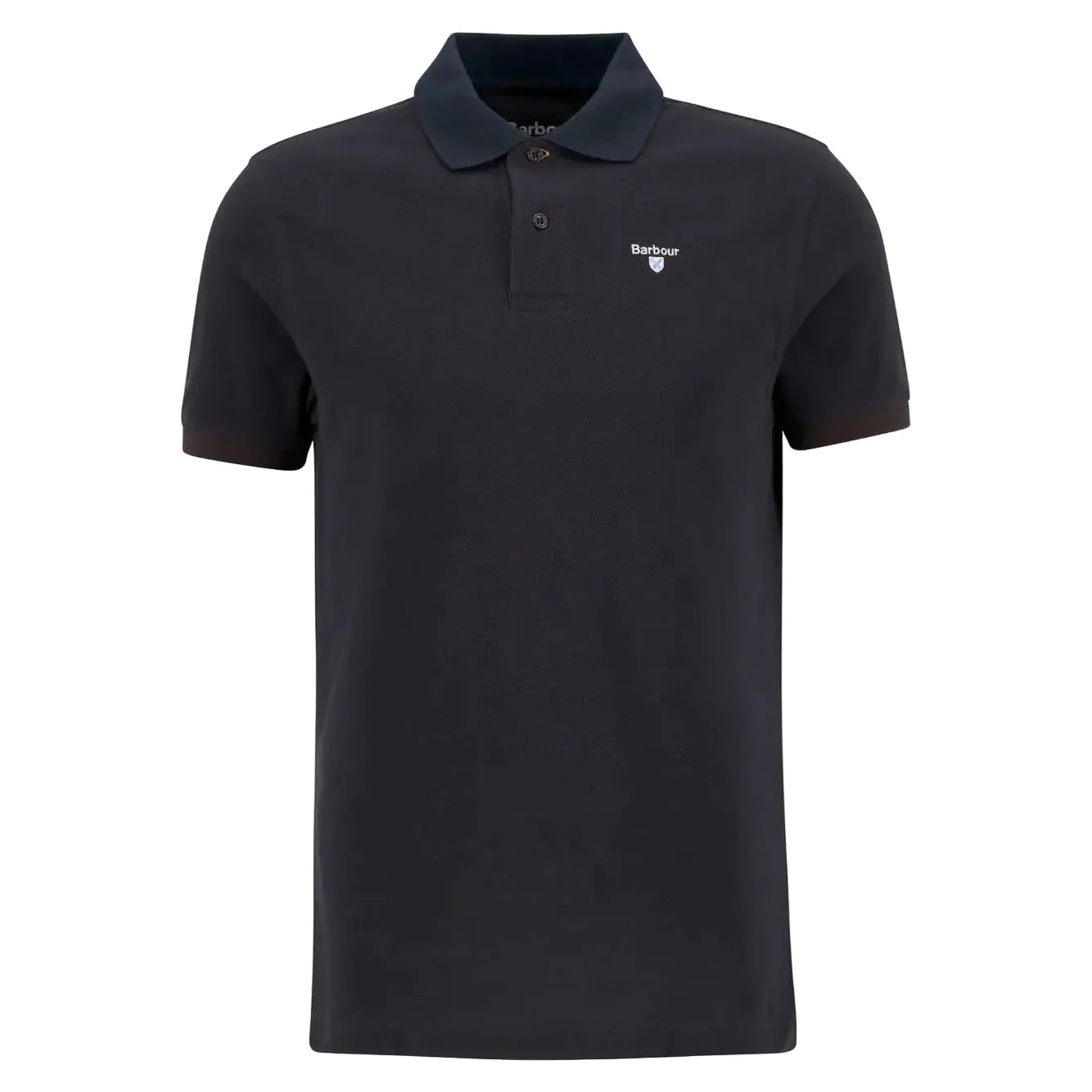 Barbour Mens Polo Shirt Essential Sports Mix Dark Oak