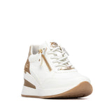 XTI women's white lace-up trainer
