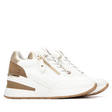 XTI women's white lace-up trainer