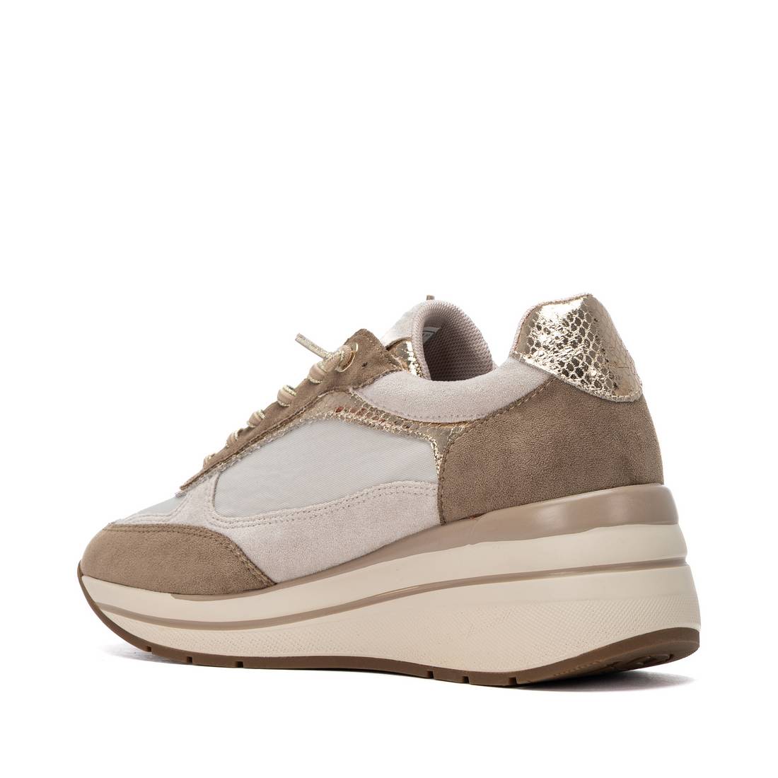 XTI Womens Wedge Trainer 146170 Beige