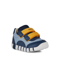 Geox boys' navy leather trainer