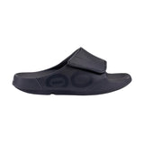 Oofos unisex black slip-on sandal