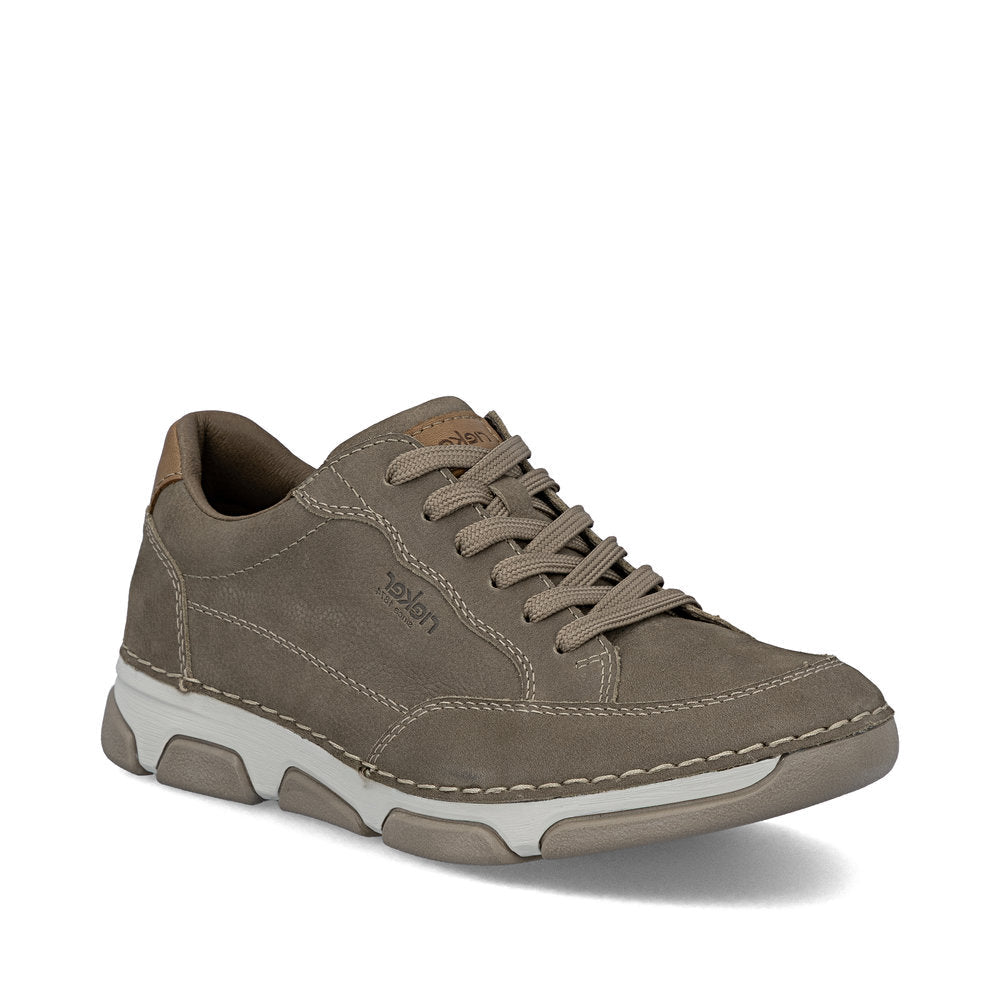 Rieker men's brown leather trainer with zip