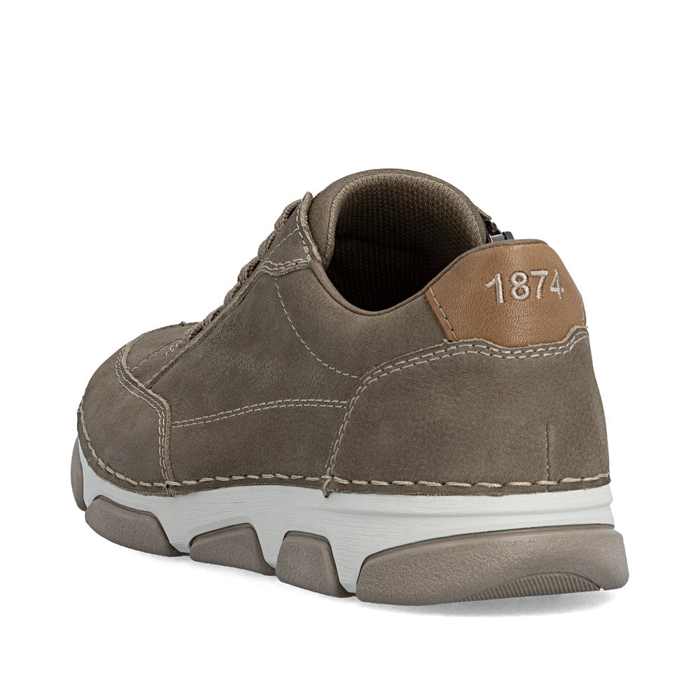 Rieker men's brown leather trainer with zip
