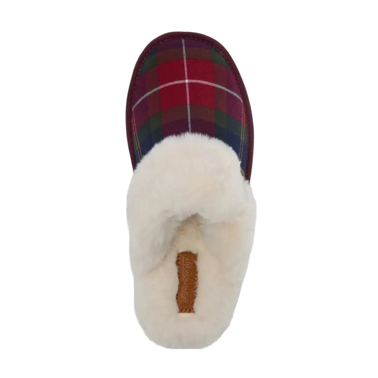 Barbour Womens Slipper Claudia Tartan Mule Winterberry